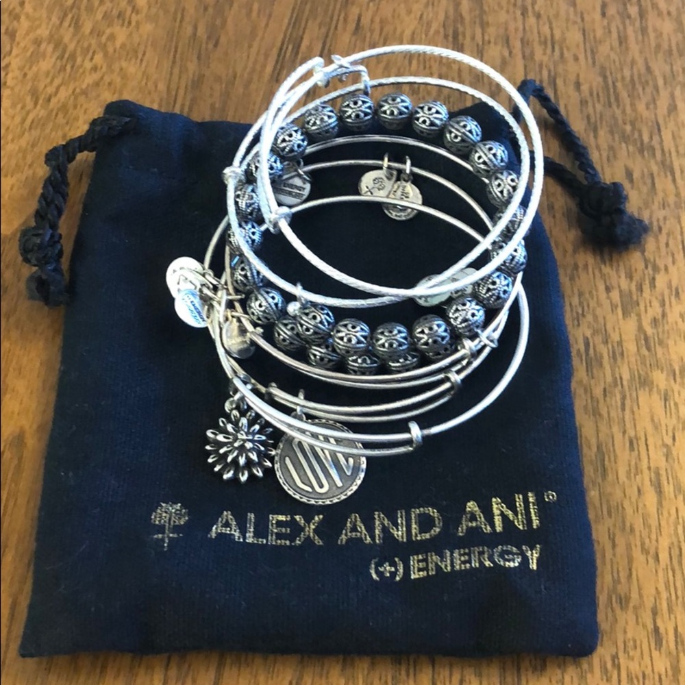 Alex and Ani bracelet set - Love and waterlily